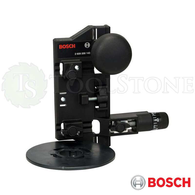Фрезерный адаптер + циркуль Bosch 2609200143 с тонкой регулировкой, для установки вертикального фрезера на шину-направляющую FSN и для фрезерования радиусов, 1 шт.
