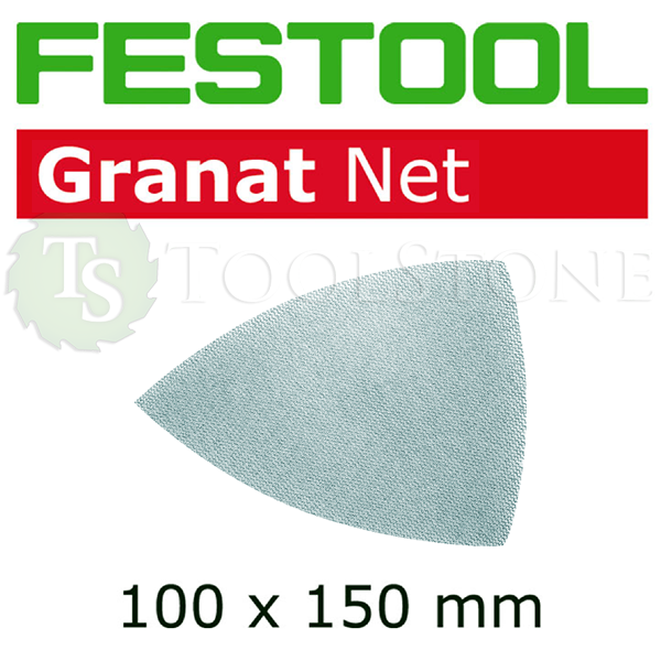 Дельтавидный сетчатый шлифовальный материал Festool Granat Net 203322, 100x150 мм, P120, 50 шт. STF Delta P120 GR NET/50